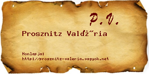 Prosznitz Valéria névjegykártya
